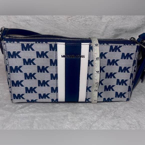 NWT Michael Kors Navy, Gray, and White Logo Shoulder Bag NWT - Picture 6 of 7